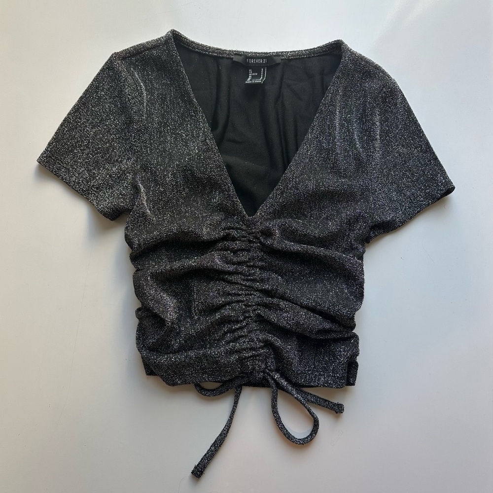 Forever 21 Glitter Metallic Crop Top